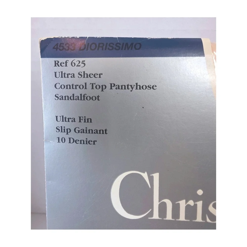 VTG Christian Dior Diorissimo Ultra Sheer Control Top Pantyhose Tendre Rose SZ 1